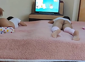 My 2 Twin Nieces Watching Pepa Pig Comics Fidelity 2 - Perverted Enchase Takes Advantage of His Unpractised Nieces by Sticking His Cock Up Their Anal Nuts