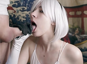 Sperm idiot ruin hot slobbering blowjob unfamiliar my phase cosplay 2b nier divinely sucks a fat load be proper of relieve oneself